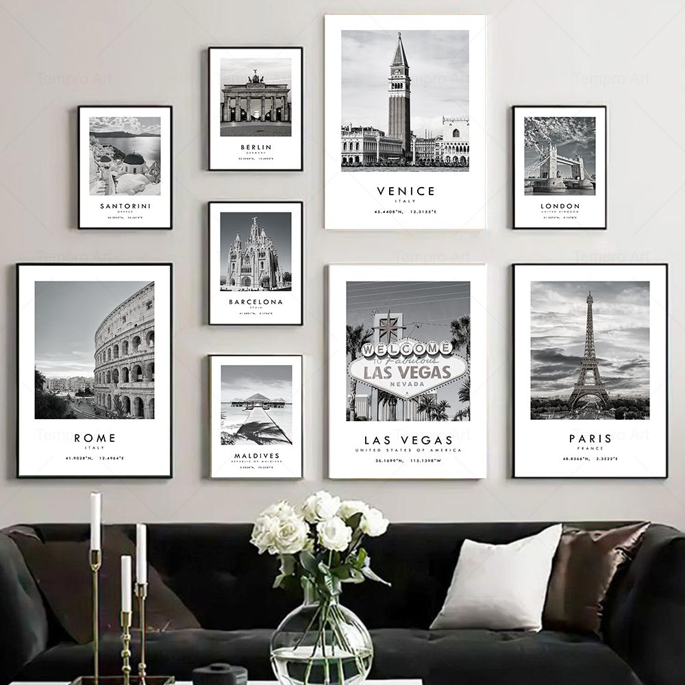 Black White City Travel Photog - Star Map Poster avis et prix