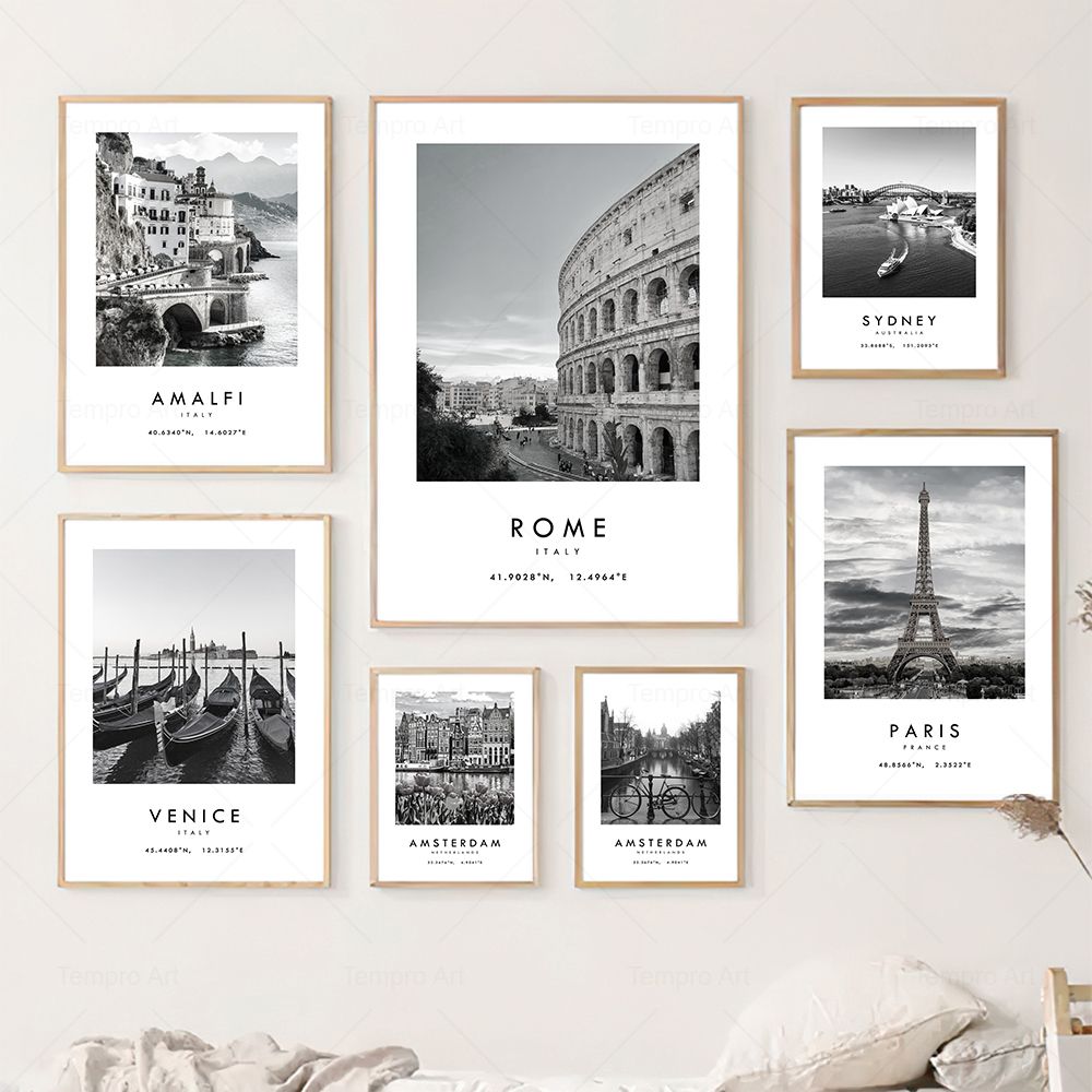 Black White City Travel Photog - Star Map Poster avis et prix