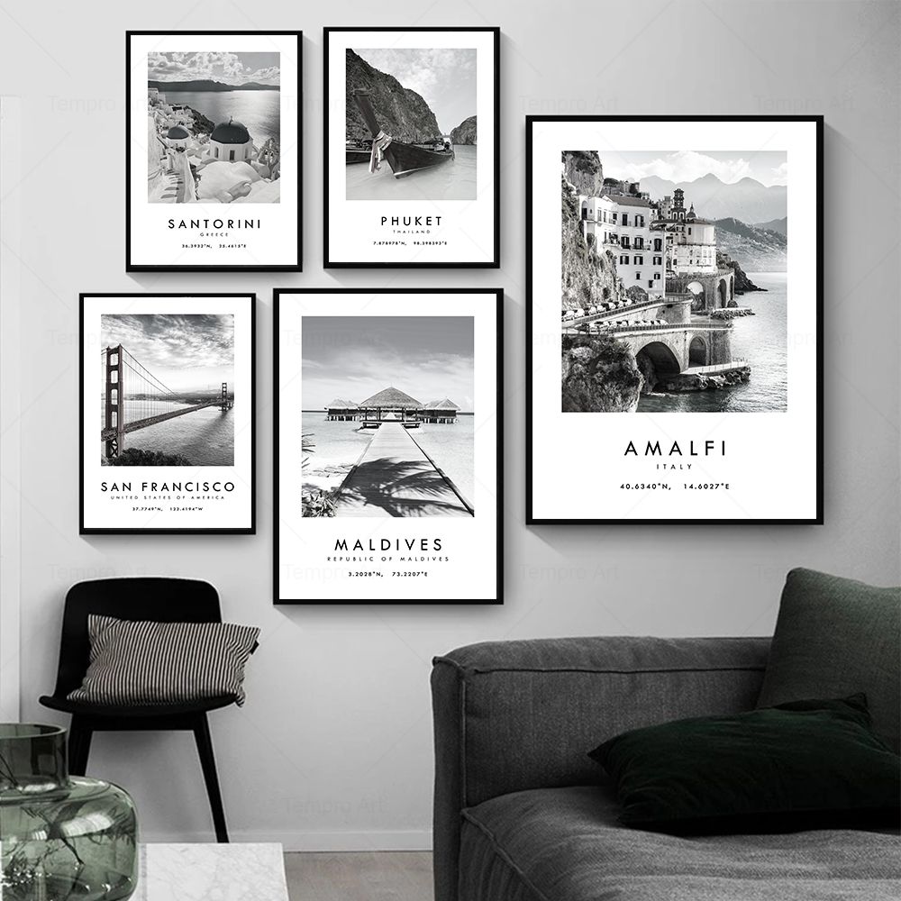 Black White City Travel Photog - Star Map Poster avis et prix