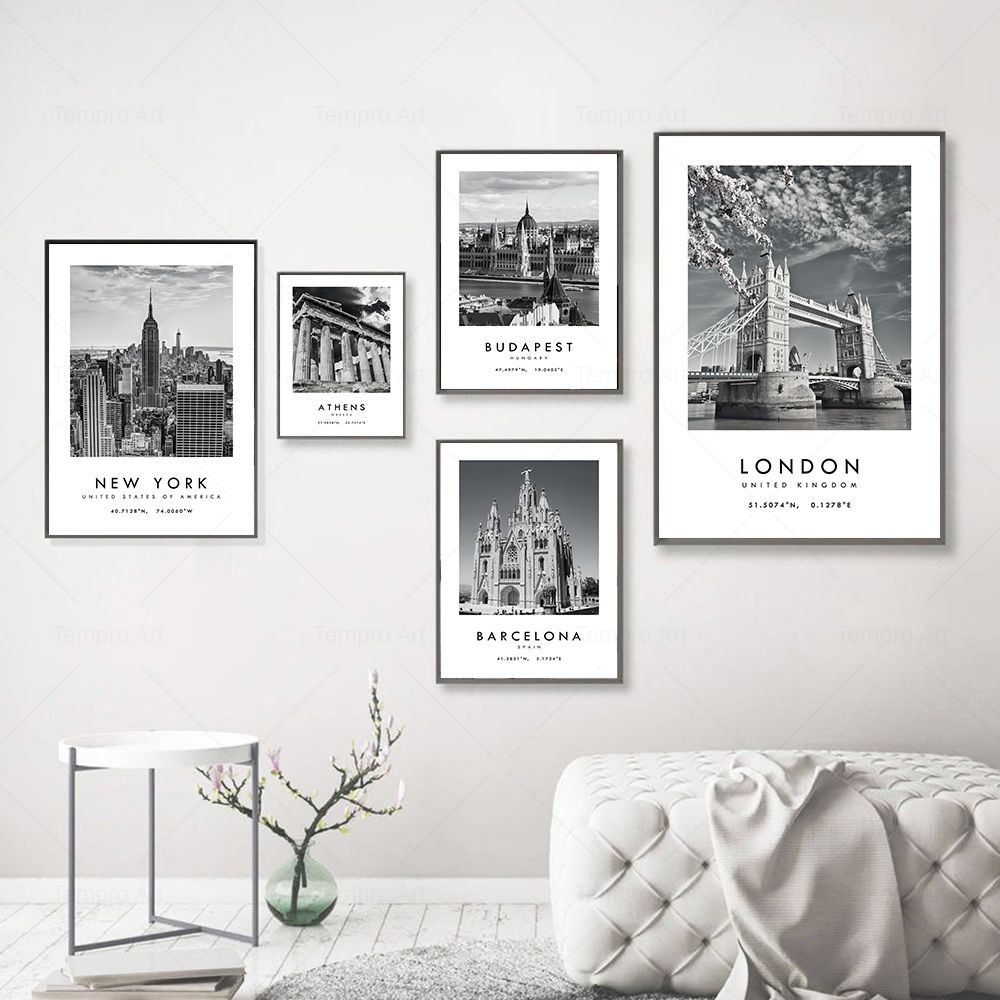 Black White City Travel Photog - Star Map Poster avis et prix