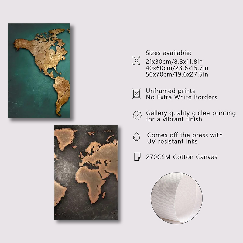 Retro World Map 3pcs/set Canva - Star Map Poster avis et prix