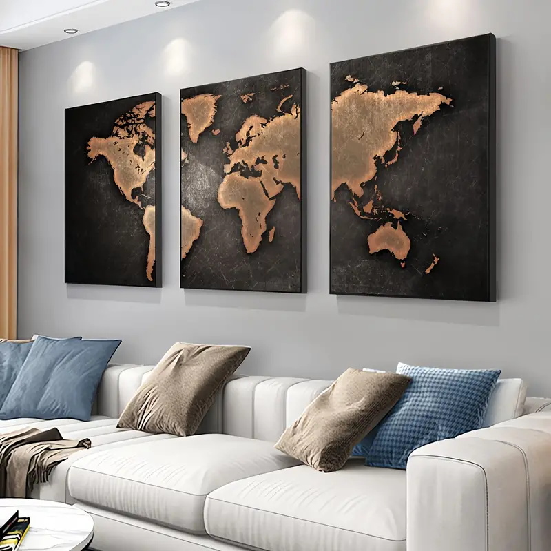 Retro World Map 3pcs/set Canva - Star Map Poster avis et prix