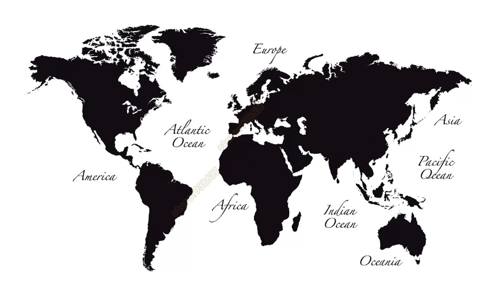 Large World Map Vinyl Wall Dec - Star Map Poster avis et prix